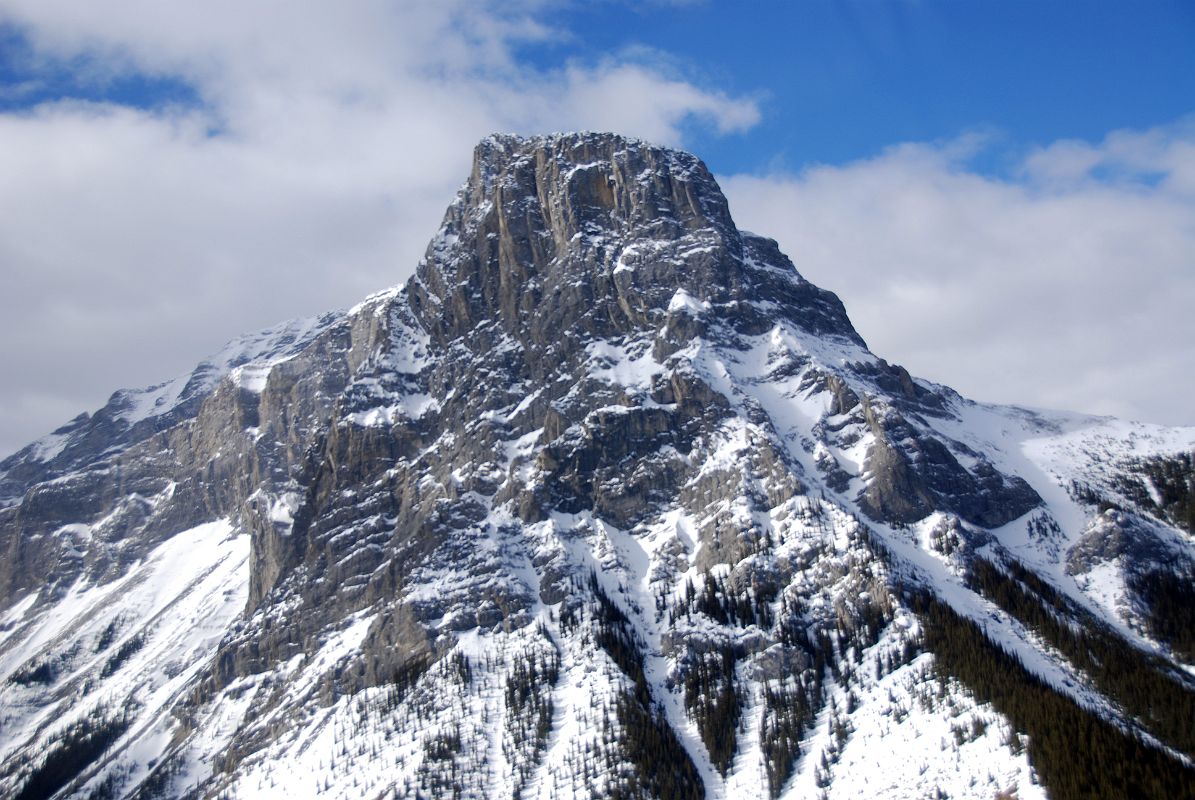 10 The Three Sisters Charity Peak Close Up From Helicopter Just After Takeoff From Canmore To Mount Assiniboine In Winter